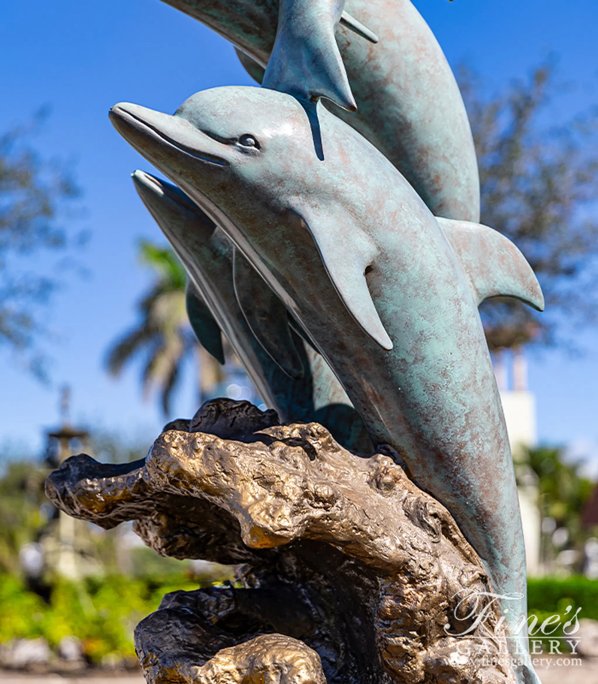 Bronze Fountains - 5 Jumping Dolphins - BF-164 - Fine's Gallery, LLC.